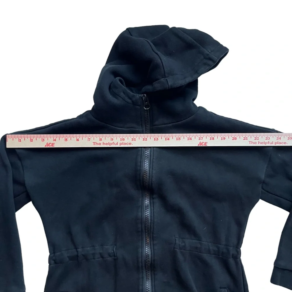 Zyia Active Women’s Fleece Hoodie Full Zip Black 3/4 Sleeve Sweatshirt Black S - Picture 9 of 10
